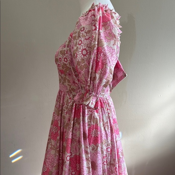 Selkie The Ritz Maxi Vintage Romantic Floral Puff Sleeve Sof Pink Dress Size XS - Picture 11 of 16